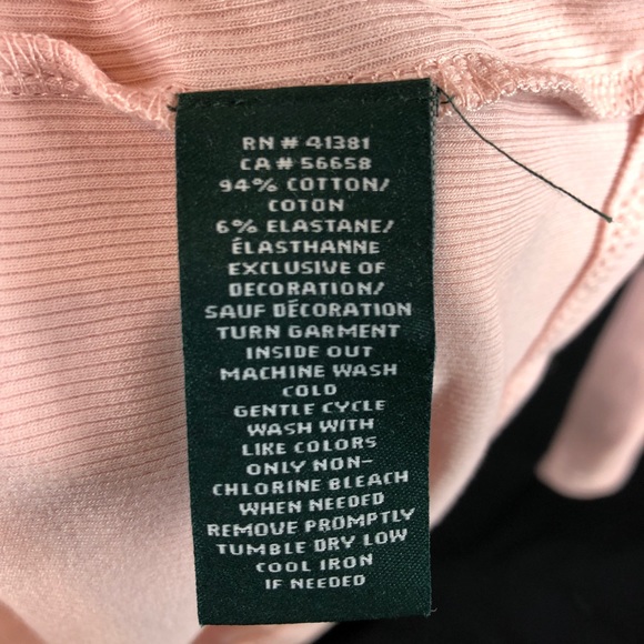 Ralph Lauren Pink Ribbed Long Sleeved Tee Size XL - Picture 7 of 7